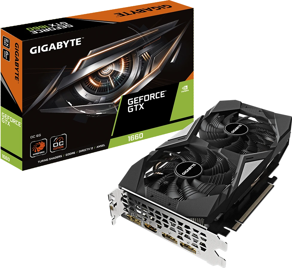 Gigabyte GTX1660 6GB (GV-N1660OC-6GD) Відеокарти image 1