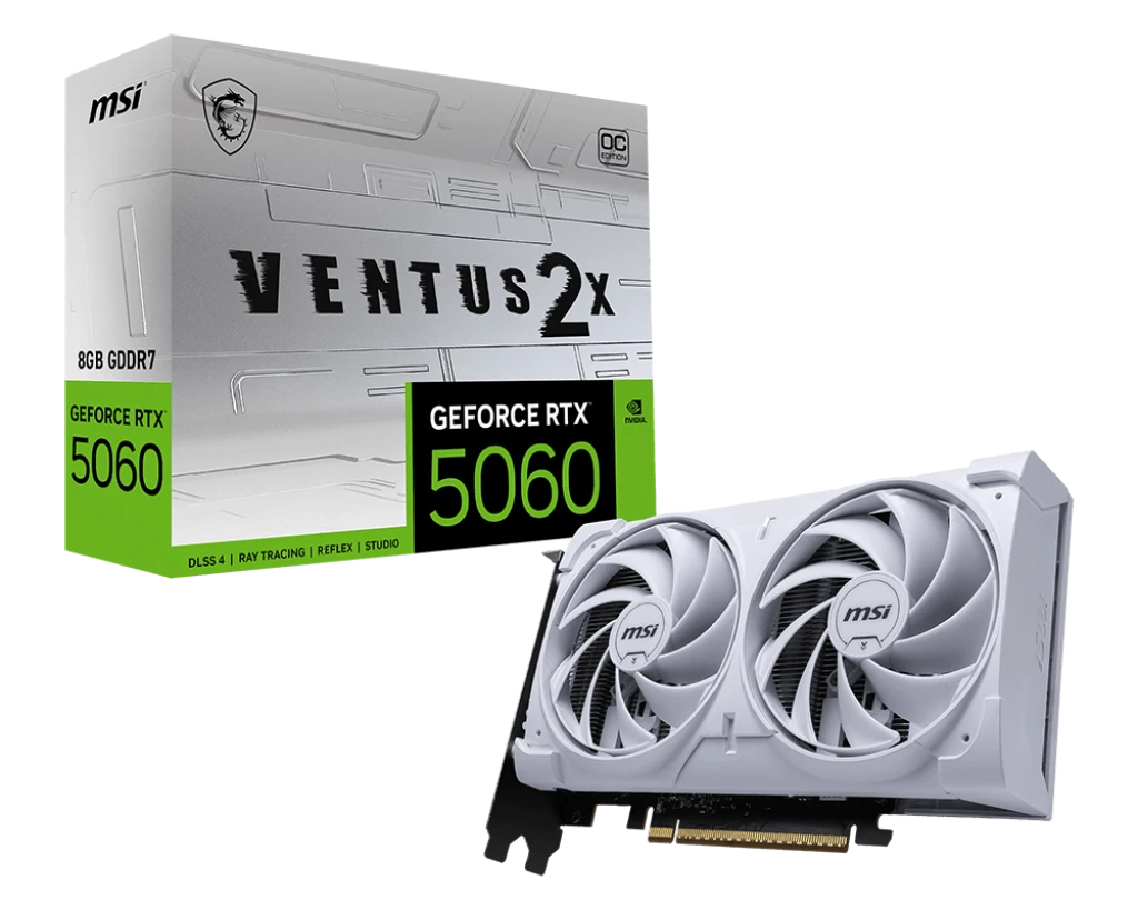 MSI RTX 5060 8G VENTUS 2X WHITE OC (V537-003) Відеокарти image 1