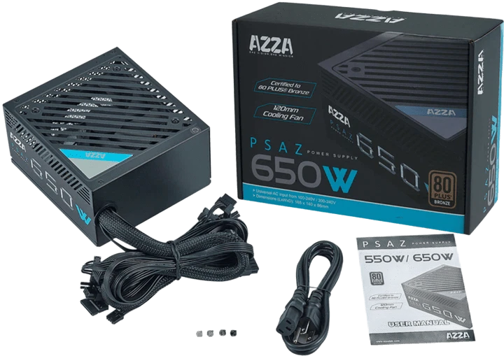 Блок живлення AZZA PSAZ-650W Black (ATX2.0) Блоки живлення image 1