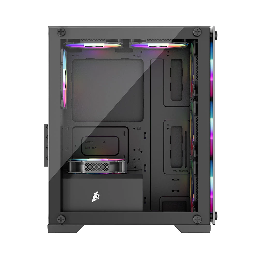 Корпус 1stPlayer X2-M-BK-4F1 Black без БЖ Корпуси image 3