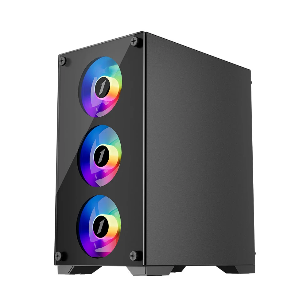 Корпус 1stPlayer X2-M-BK-4F1 Black без БЖ Корпуси image 2