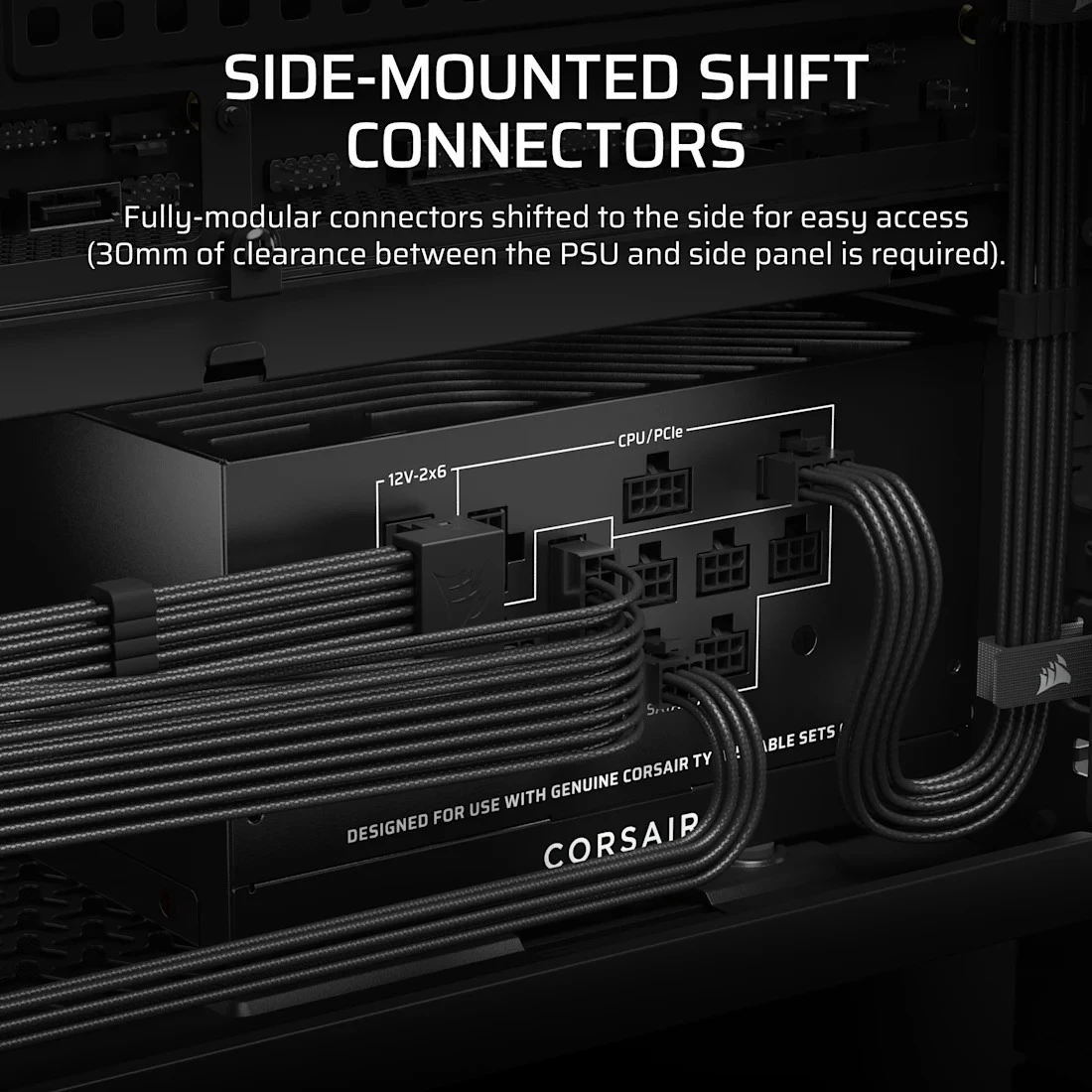 Блок живлення Corsair RM1000x Shift ATX 3.1 1000W (CP-9020300-EU) Блоки живлення image 3