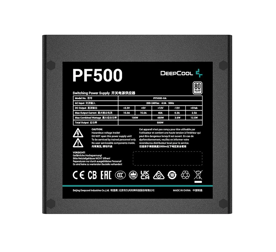 Блок живлення DeepCool PF500 (R-PF500D-HA0B-EU) 500W Блоки живлення image 1