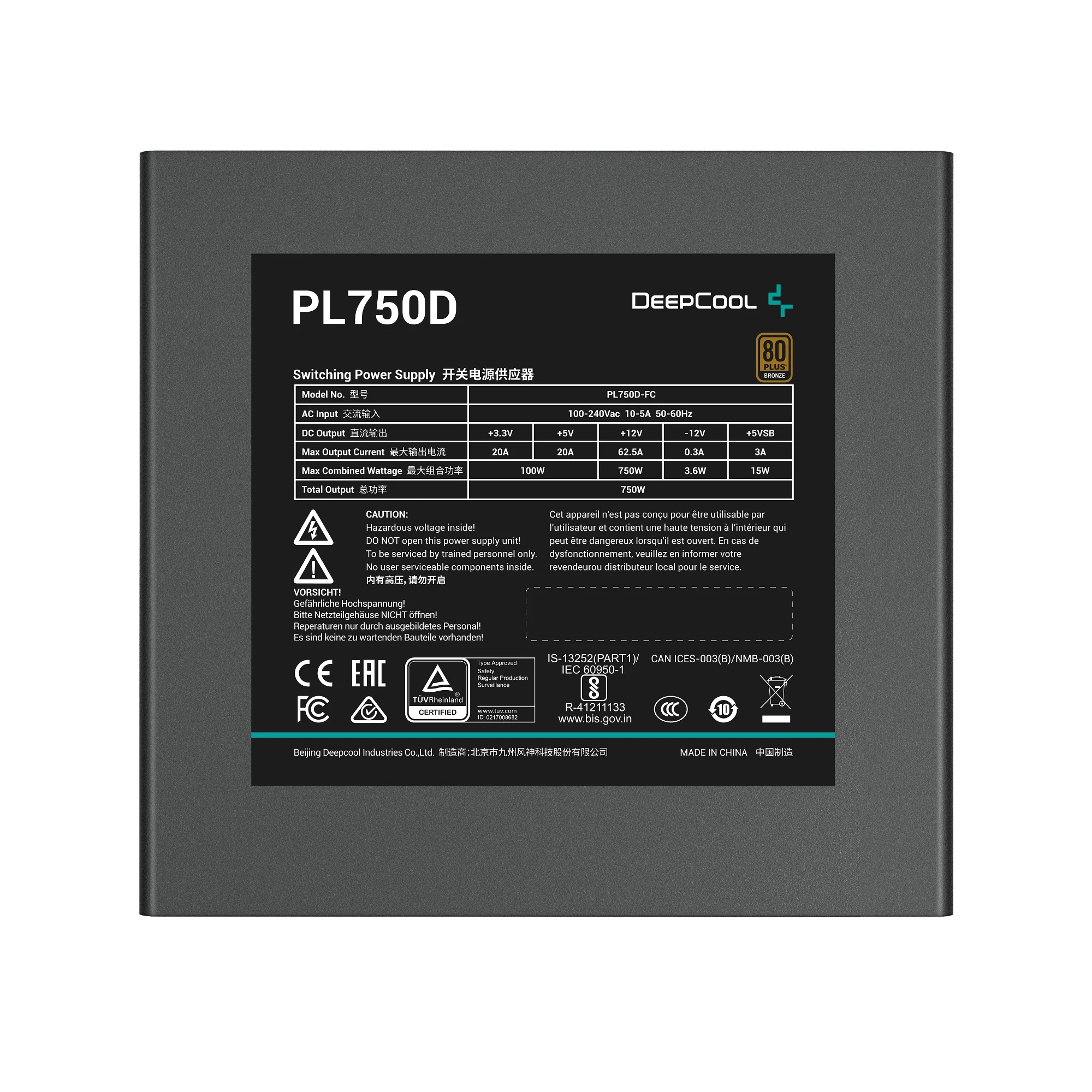 Блок живлення DeepCool PL750D (R-PL750D-FC0B-EU-V2) Блоки живлення image 2