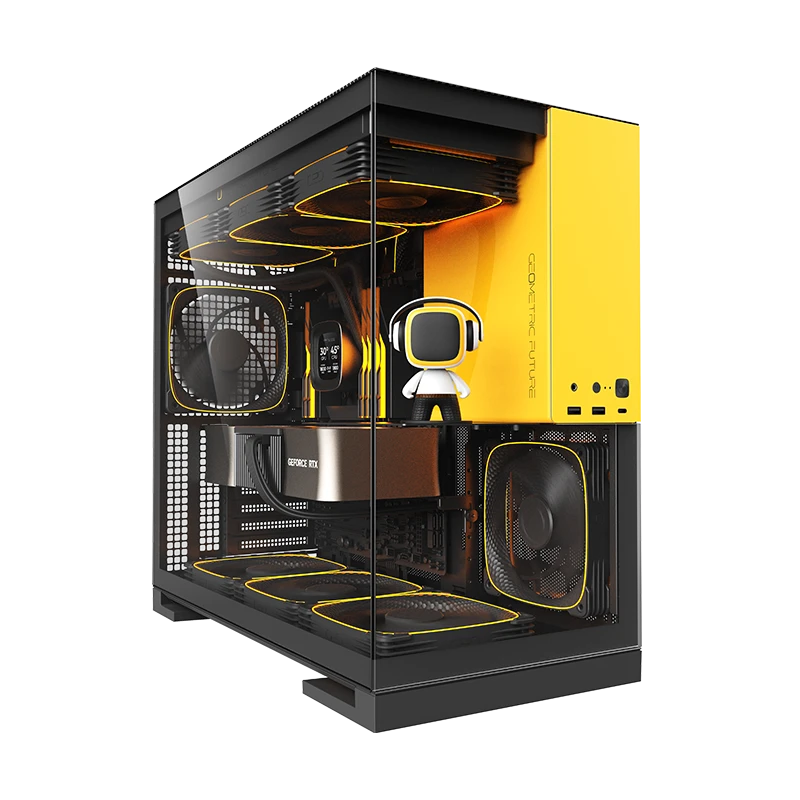 Корпус Geometric Future Model 5F Glass Black/Yellow (GEO-M5F-BY)  Корпуси image 1