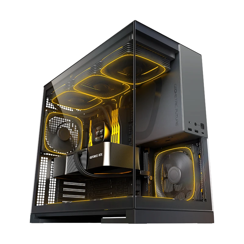 Корпус Geometric Future Model 5F Glass Black/Yellow (GEO-M5F-BY)  Корпуси image 4
