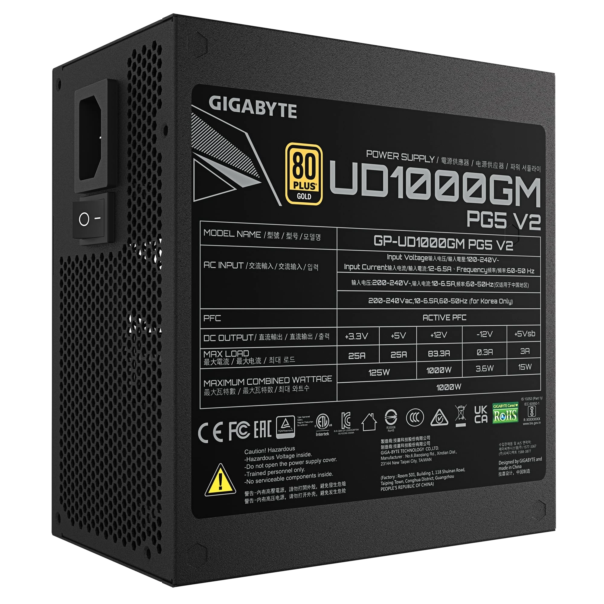 Блок живлення GIGABYTE GP-UD1000GM PG5 V2 1000W Блоки живлення image 2