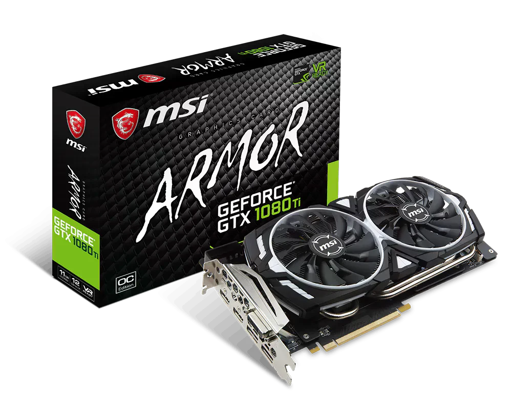 MSI GTX 1080 Ti 11Gb ARMOR OC (БК)  (1080Ti 11Gb ARMOR OC)  Відеокарти image 1