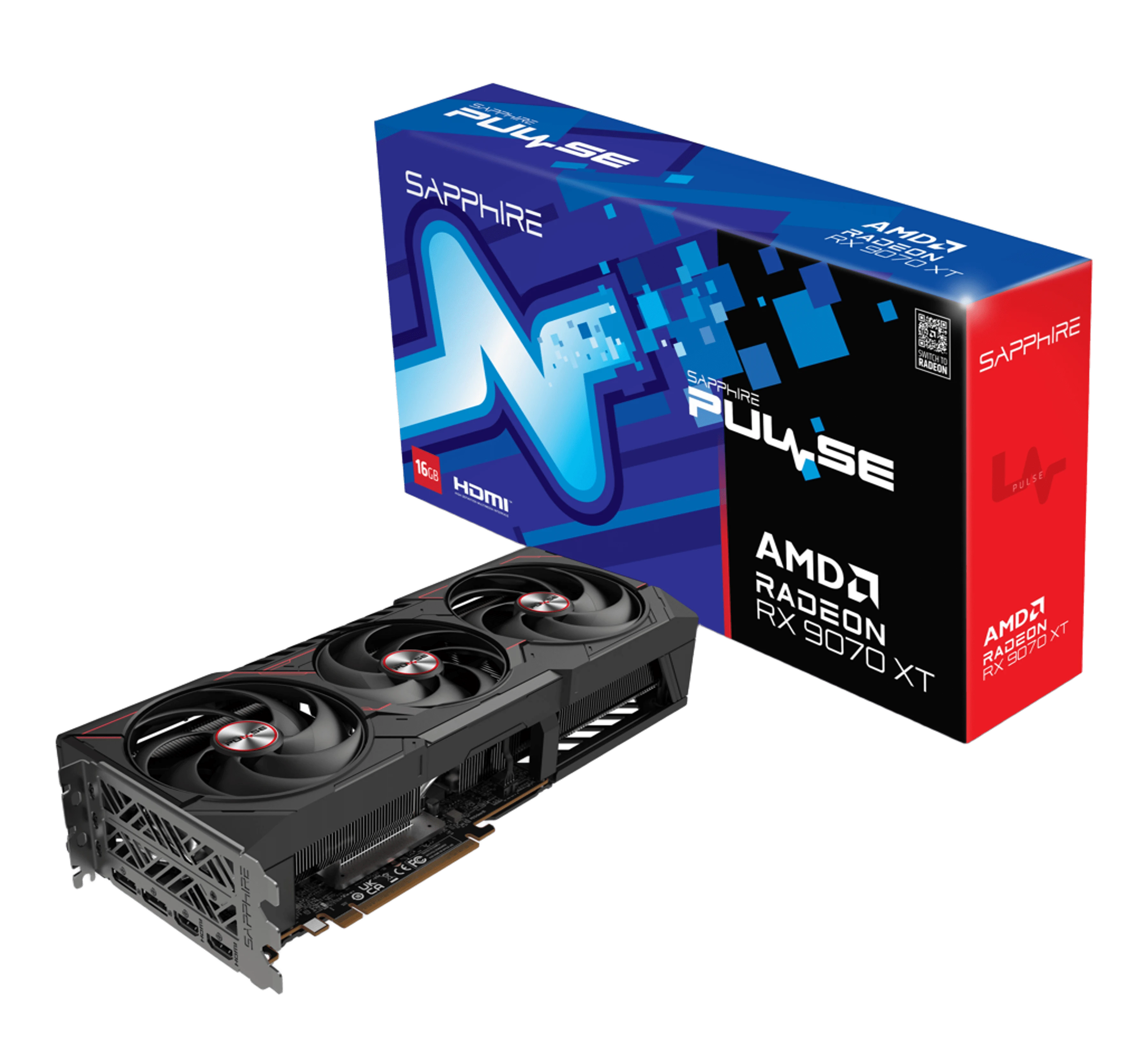 AMD Radeon Sapphire RX 9070 XT 16G PULSE (11348-03-20G) Відеокарти image 1