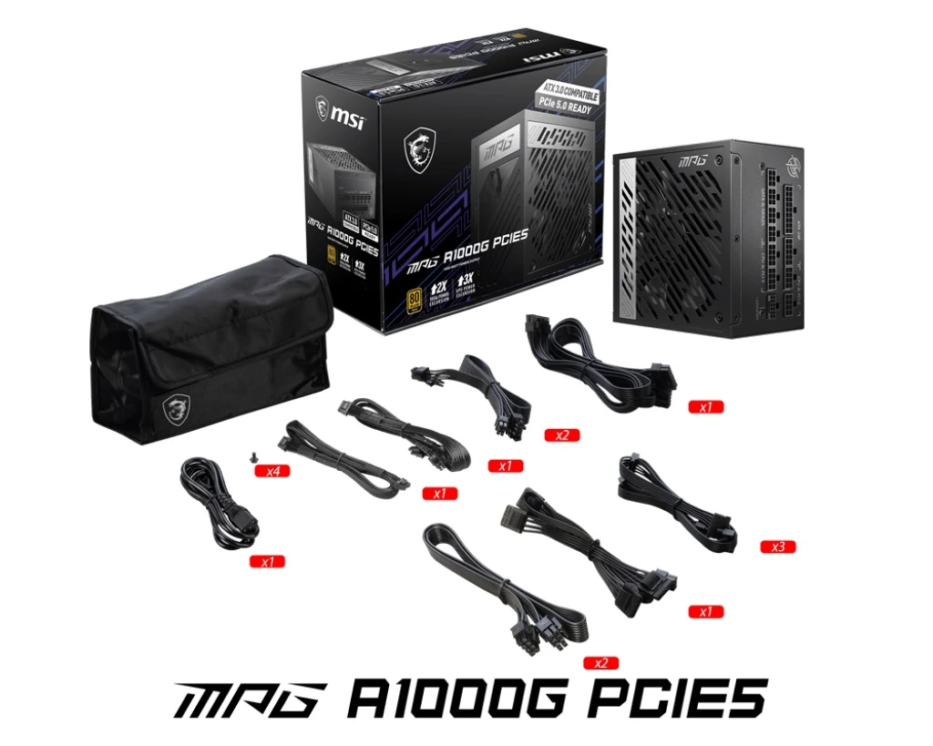 Блок живлення MSI MPG A1000G PCIE5 1000W Блоки живлення image 3