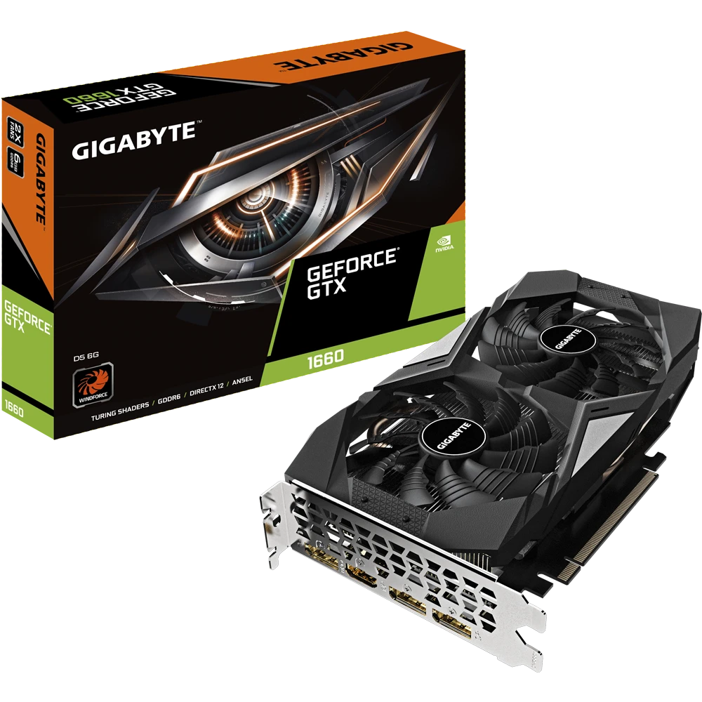 Gigabyte GTX 1660 6GB D5 (GV-N166D5-6GD) Відеокарти image 1