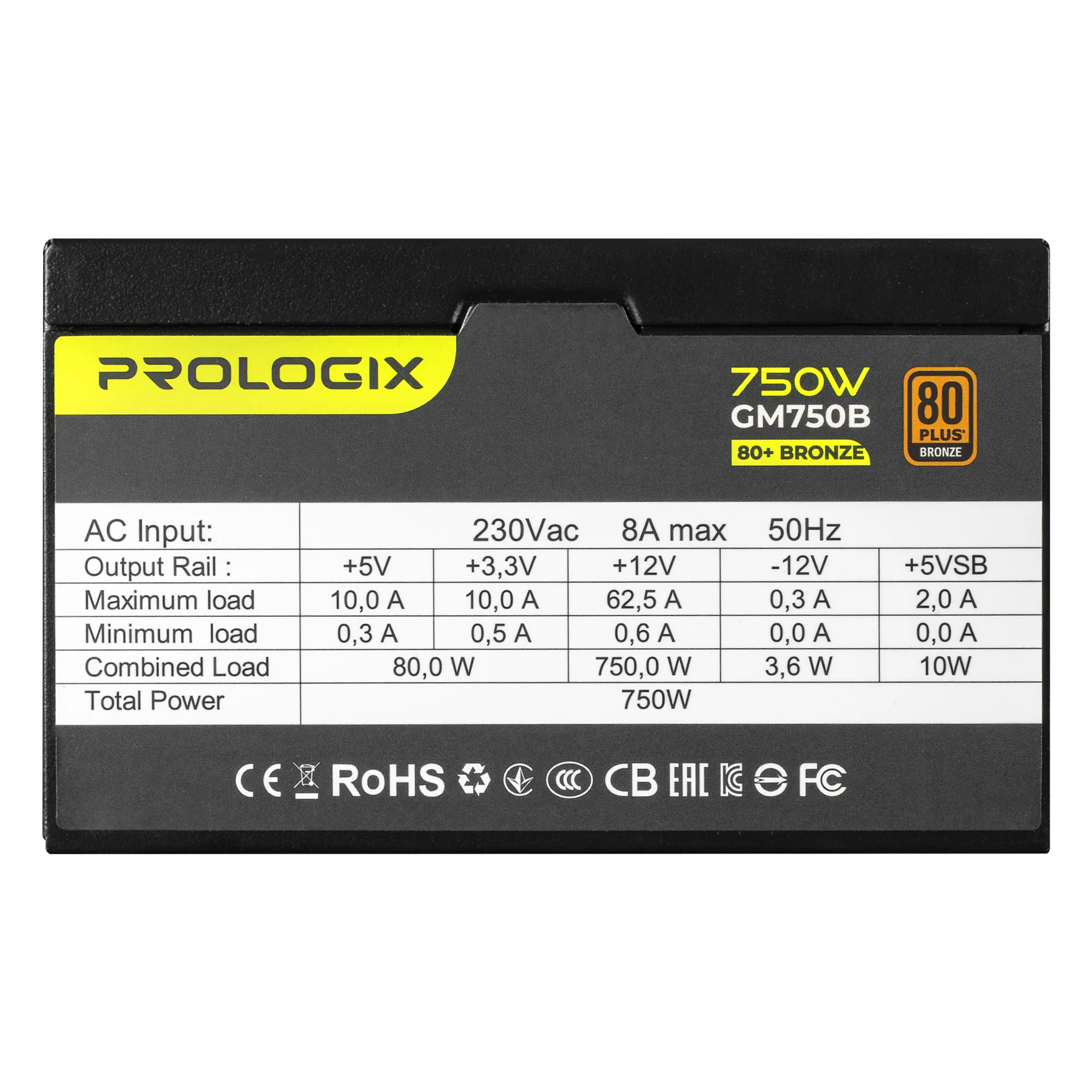 Блок живлення Prologix GM750B 750W 80+ Bronze Блоки живлення image 1
