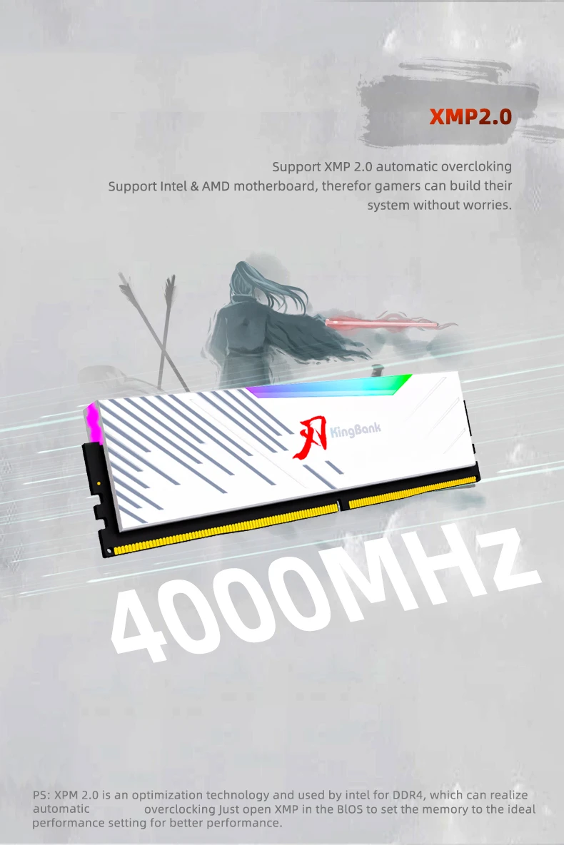 DDR4 32Gb (2x16) 4000MHz SharpBlade RGB White (KBSB4000W16X2) Оперативна пам'ять image 3