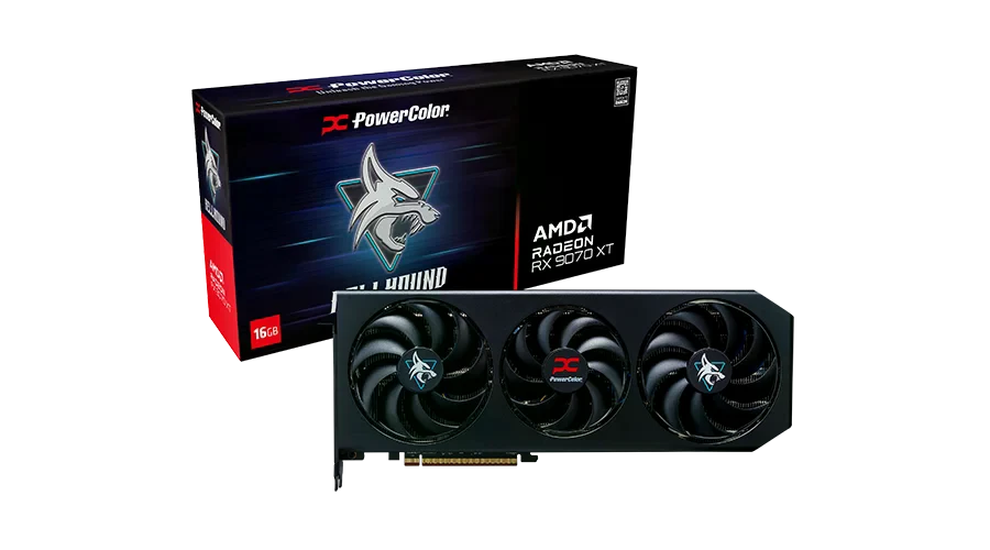 AMD Radeon PowerColor RX 9070 XT 16GB Hellhound (RX9070XT 16G-L/OC) Відеокарти image 1