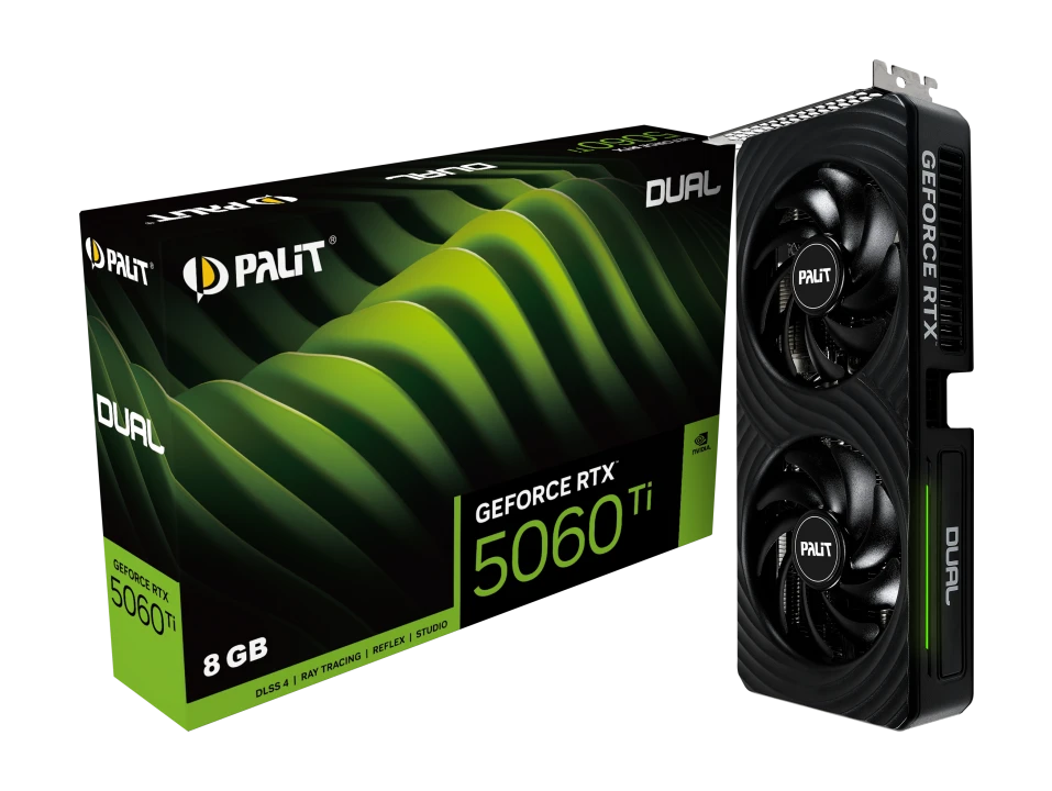Palit RTX 5060 Ti 8GB Dual (NE7506T019P1-GB2062D) Відеокарти image 1