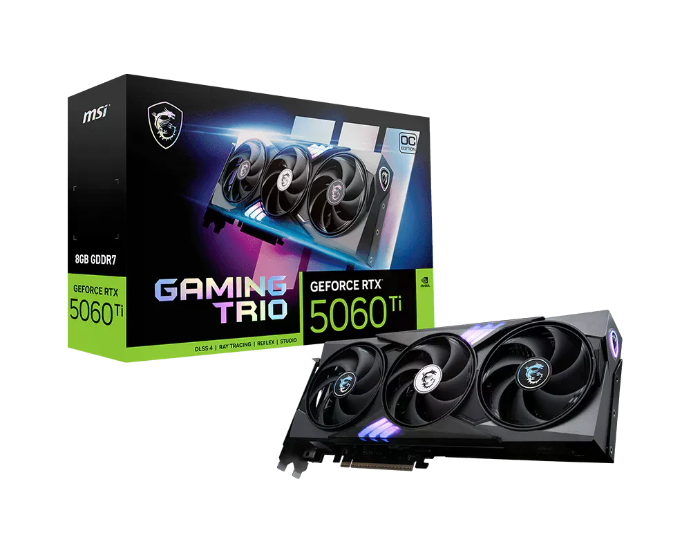 MSI RTX 5060 Ti 8GB Gaming Trio OC (GeForce RTX 5060 Ti 8G GAMING TRIO OC) Відеокарти image 1