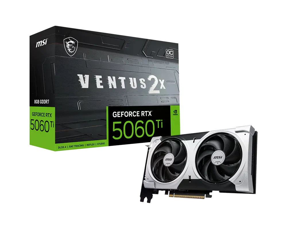 MSI RTX 5060 Ti 8GB Ventus 2X OC Plus (RTX 5060 Ti 8G VENTUS 2X OC PLUS) Відеокарти image 1