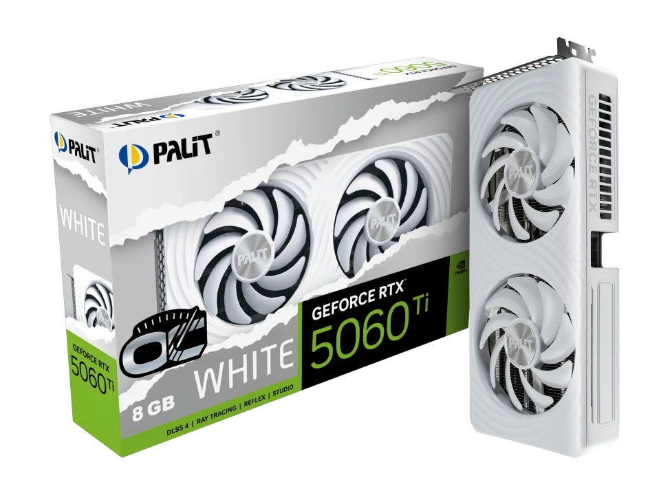 Palit RTX 5060 Ti 8GB White OC (NE7506TU19P1-GB2062M) Відеокарти image 1