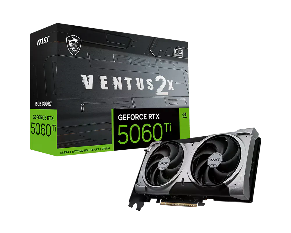 MSI RTX 5060 Ti 16GB Ventus 2X OC Plus (GeForce RTX 5060 Ti 16G VENTUS 2X OC PLU Відеокарти image 1