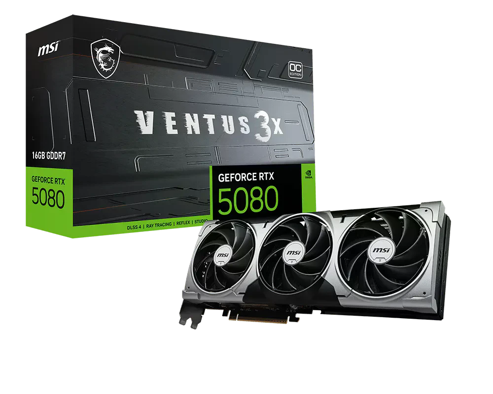 MSI RTX 5080 16GB Ventus 3X OC (GeForce RTX 5080 16G VENTUS 3X OC) Відеокарти image 1