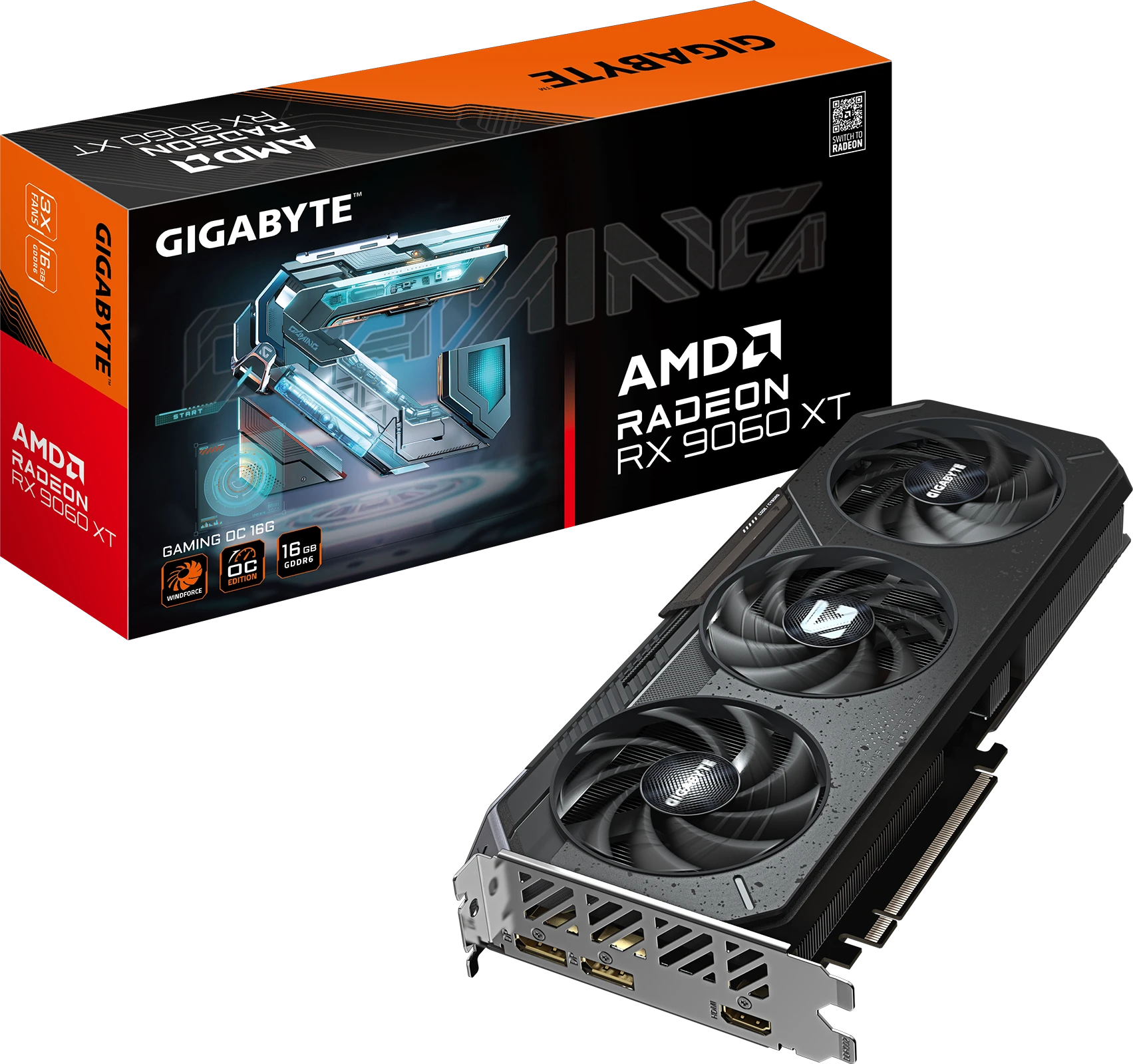 AMD Radeon Gigabyte RX 9060 XT 8G GAMING OC (GV-R9060XTGAMING OC-8GD) Відеокарти image 1