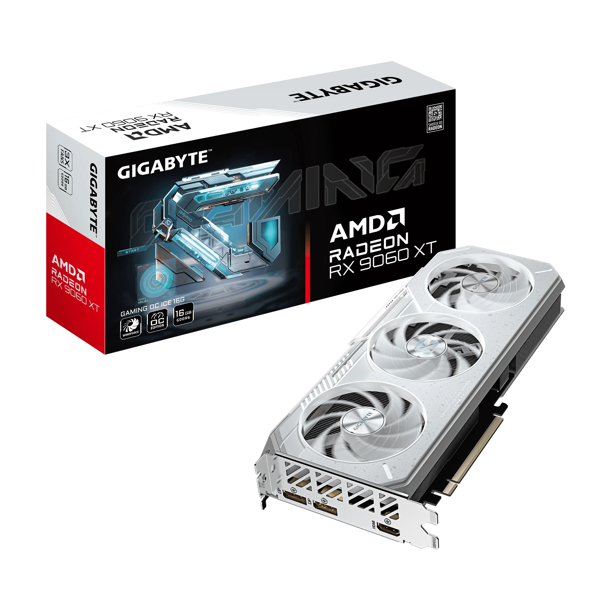 AMD Radeon Gigabyte RX 9060 XT 16G GAMING OC ICE (GV-R906XGAMINGOCICE-16GD) Відеокарти image 1