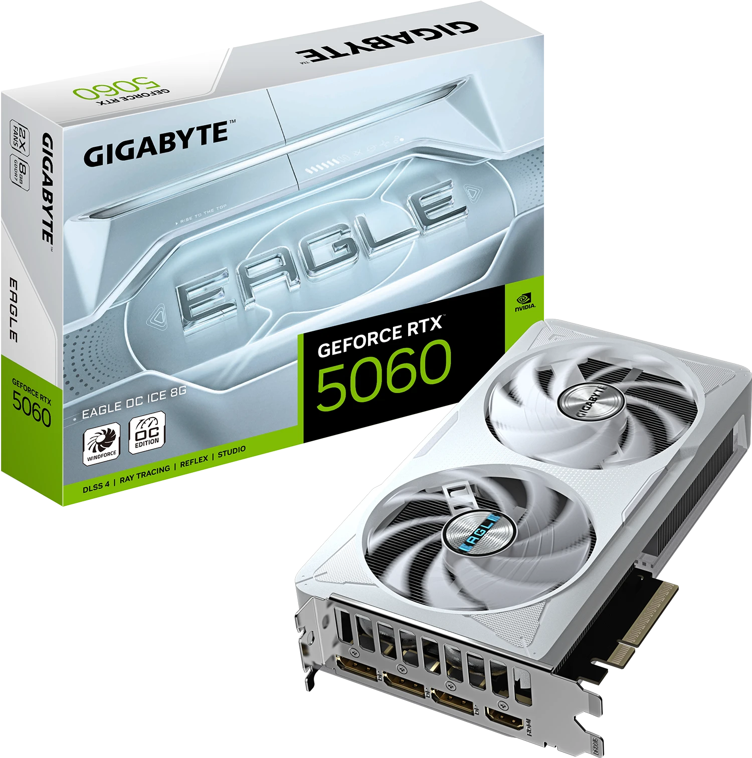 Gigabyte RTX 5060 8G EAGLE OC ICE (GV-N5060EAGLEOC ICE-8GD) Відеокарти image 1