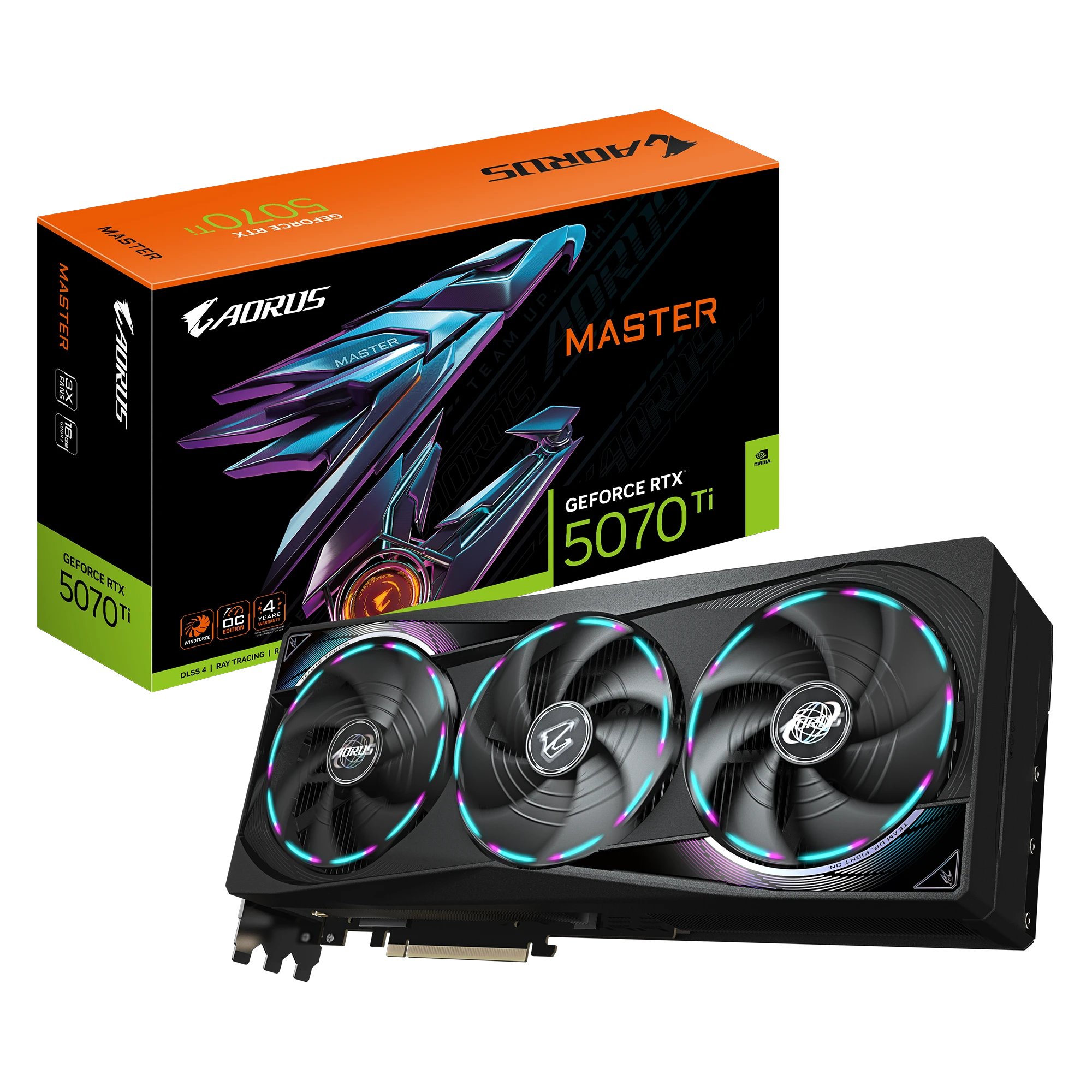 Gigabyte RTX 5070 Ti 16G AORUS MASTER (GV-N507TAORUS M-16GD) Відеокарти image 1