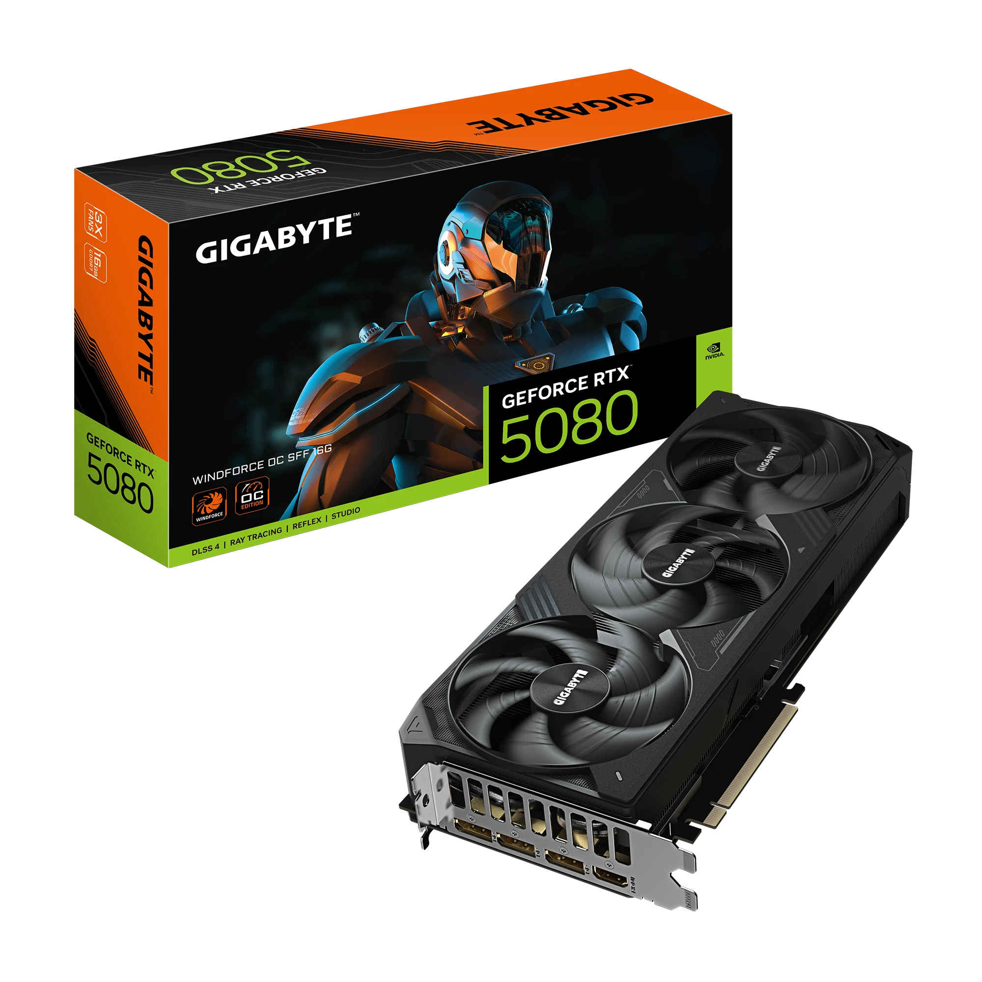 Gigabyte RTX 5080 WINDFORCE OC SFF 16G (GV-N5080WF3OC-16GD) Відеокарти image 1