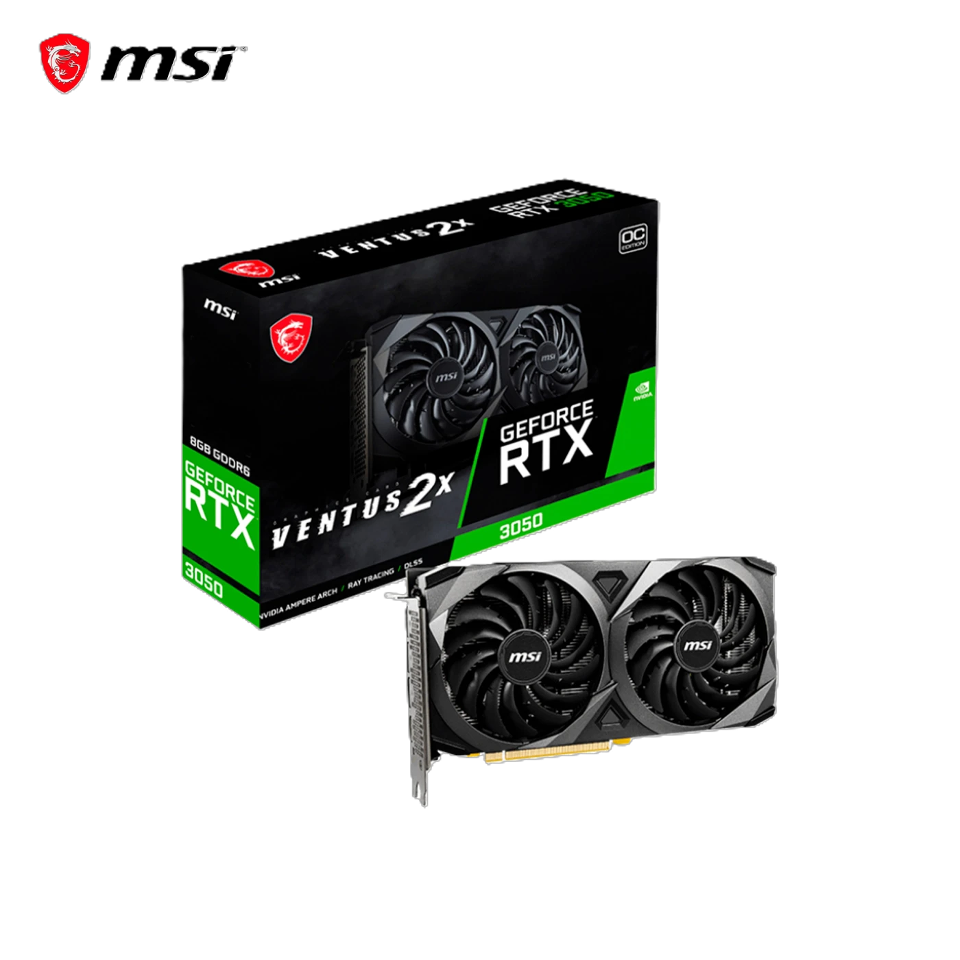 MSI RTX 3050 6G VENTUS 2X E OC Відеокарти image 1