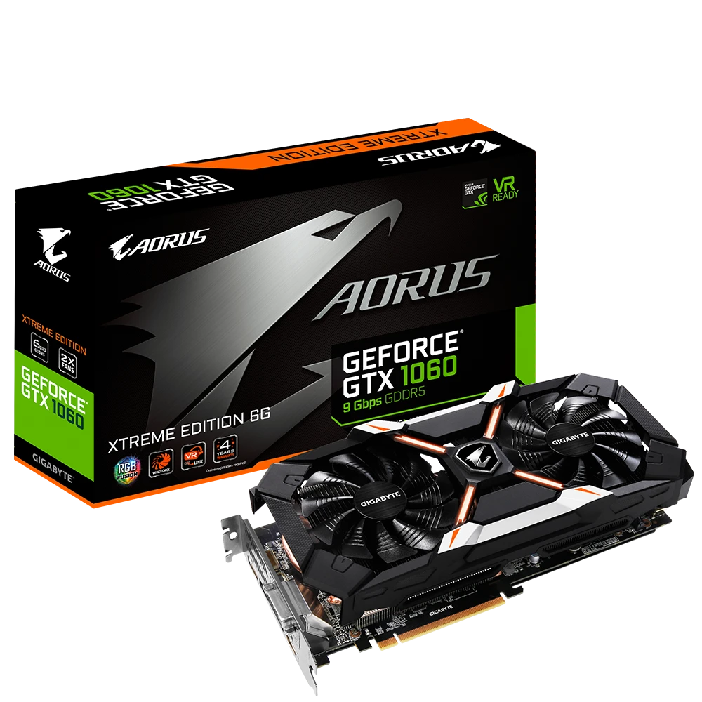 Gigabyte GTX 1060 AORUS Xtreme  OC 6G (GV-N1060AORUS X-6GD) Відеокарти image 1