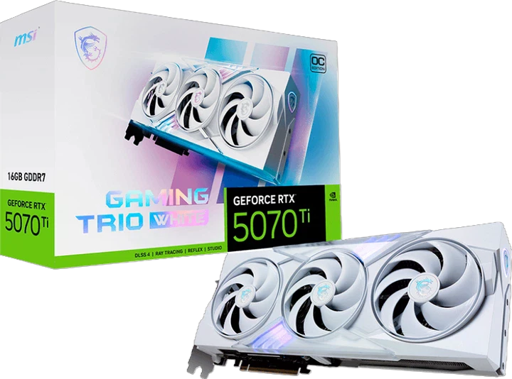 MSI RTX 5070 Ti 16GB GAMING TRIO OC WHITE (G507T-16GTCW) Відеокарти image 4