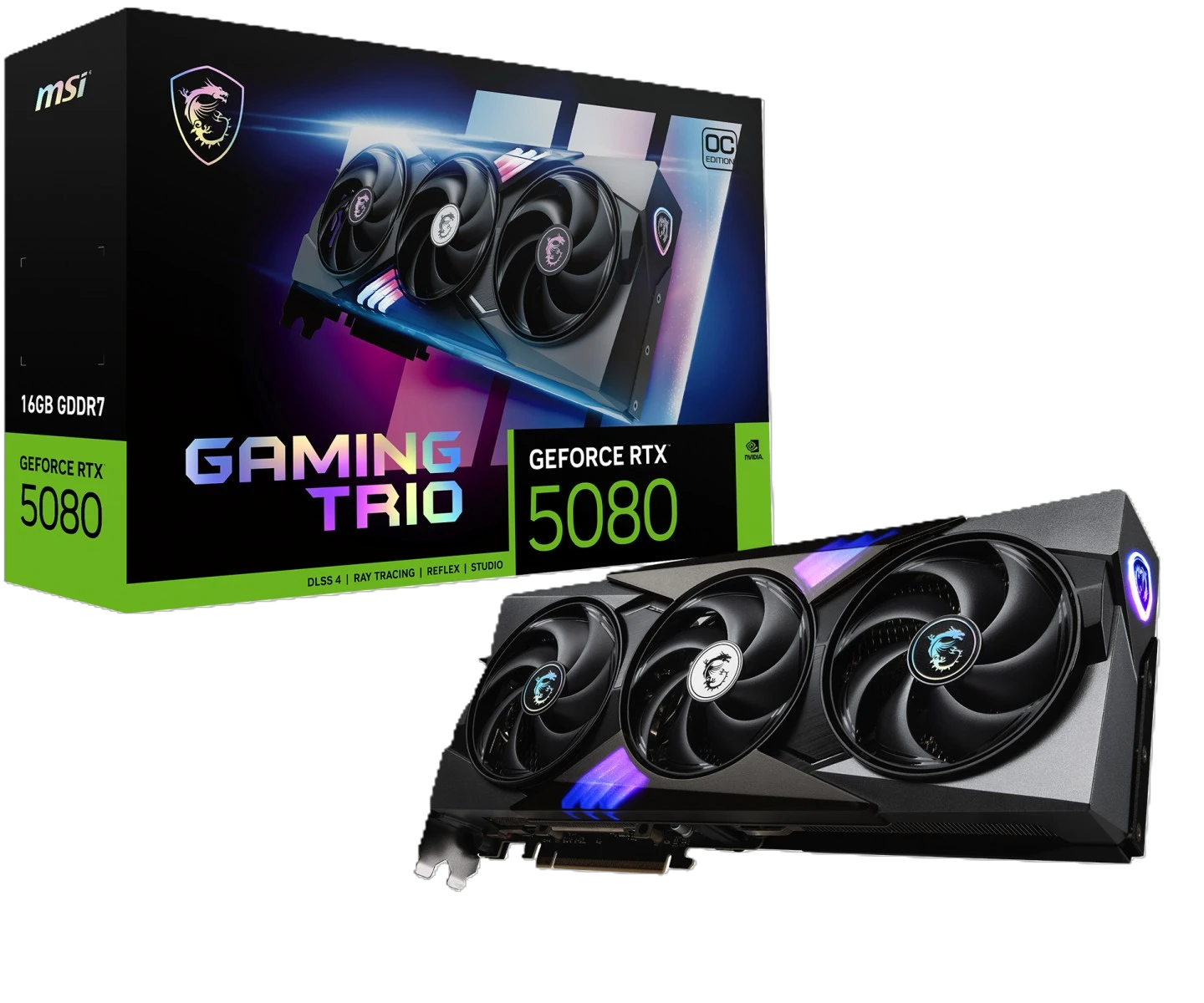 MSI RTX 5080 16G GAMING TRIO OC (G5080-16GTC) Відеокарти image 1