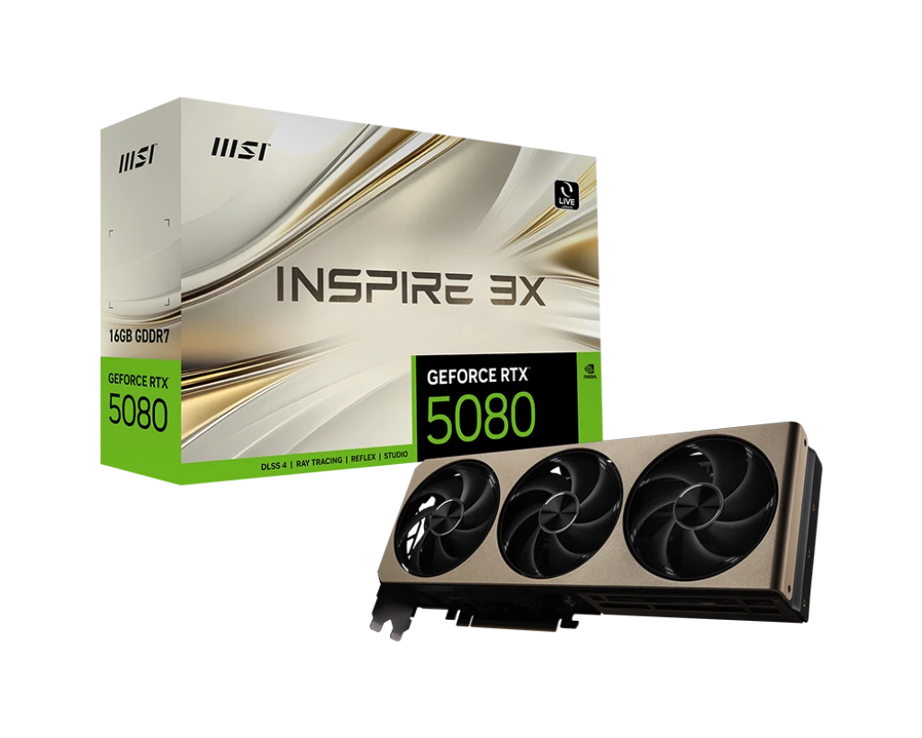 MSI RTX 5080 16GB INSPIRE 3X OC (G5080-16I3C) Відеокарти image 1