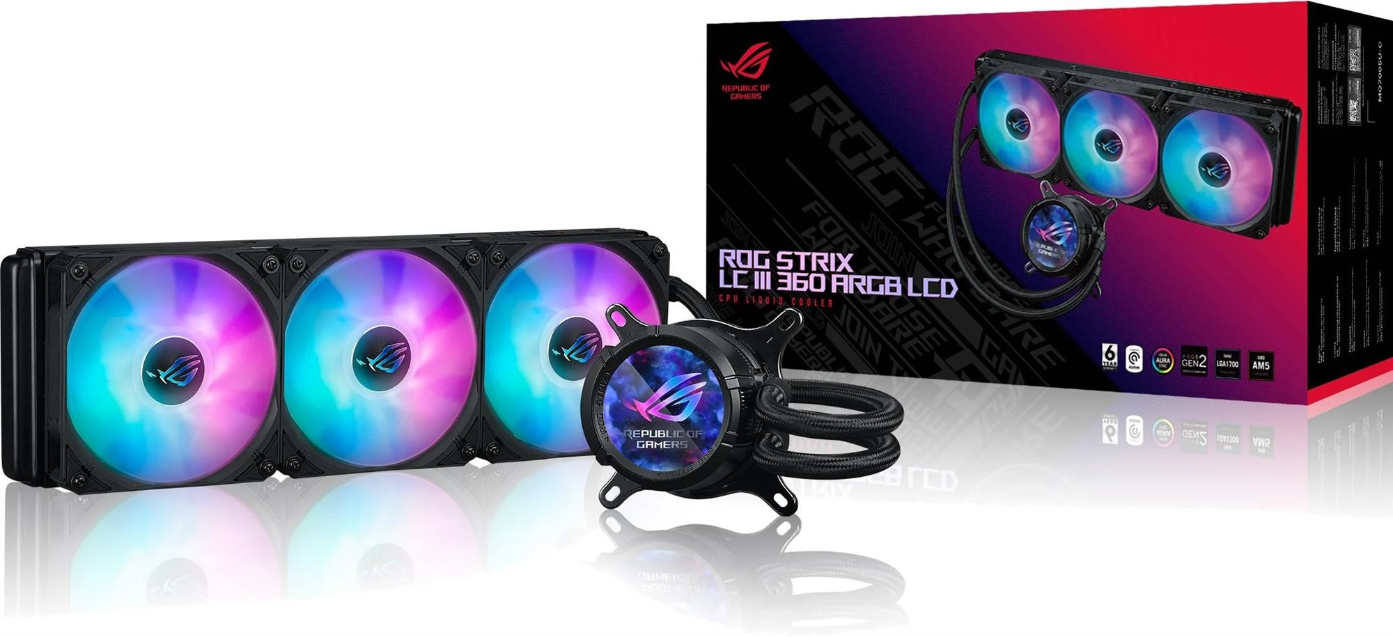 Водяне охолодження ASUS ROG Strix LC III 360 ARGB LCD Black (90RC00W1-M0UAY0) Охолодження image 2