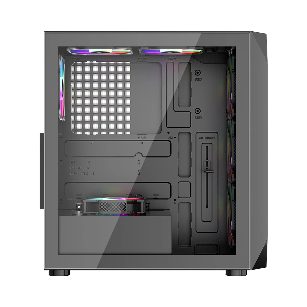 Корпус 1stPlayer AY7-BK-4F1 Black без БЖ Корпуси image 2