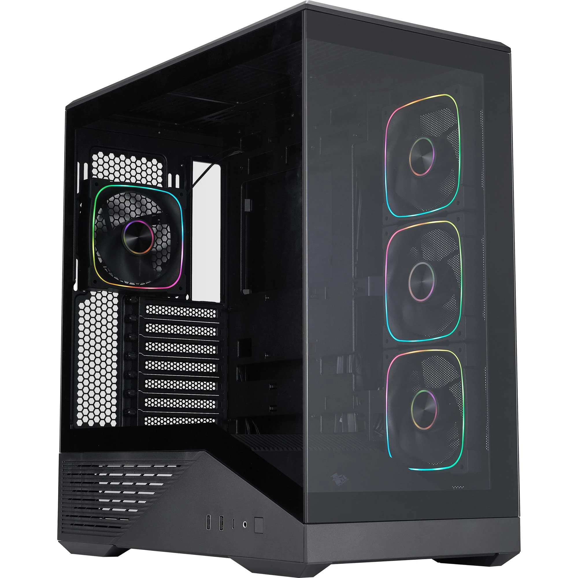 Корпус 1stPlayer GM7-BK-3FN7R-1FN7 Black Корпуси image 1