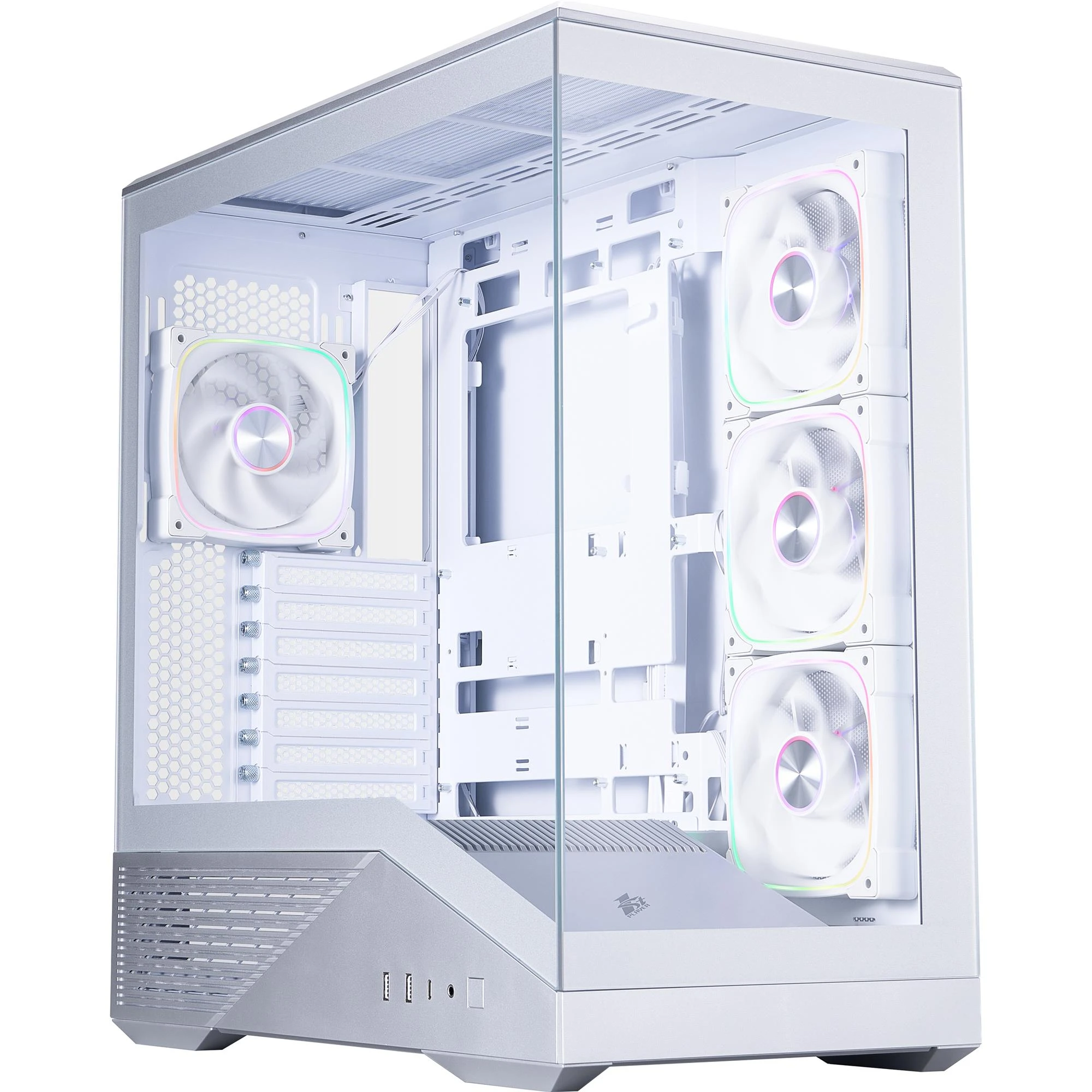 Корпус 1stPlayer GM7-SV-3FN7R-W-1FN7-W Silver Корпуси image 1